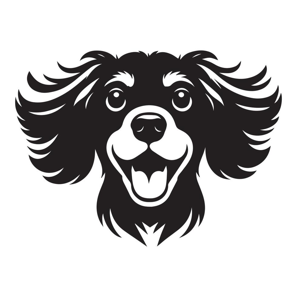 Cocker Spaniel - A Cheerful Cocker Spaniel face illustration in black and white vector