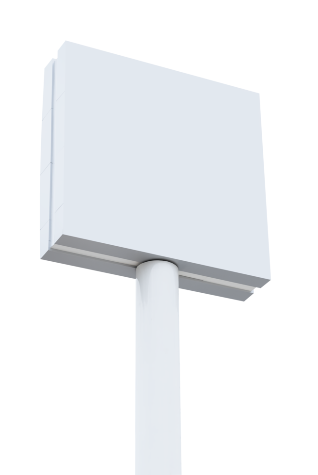 Mock up white pole billboard png