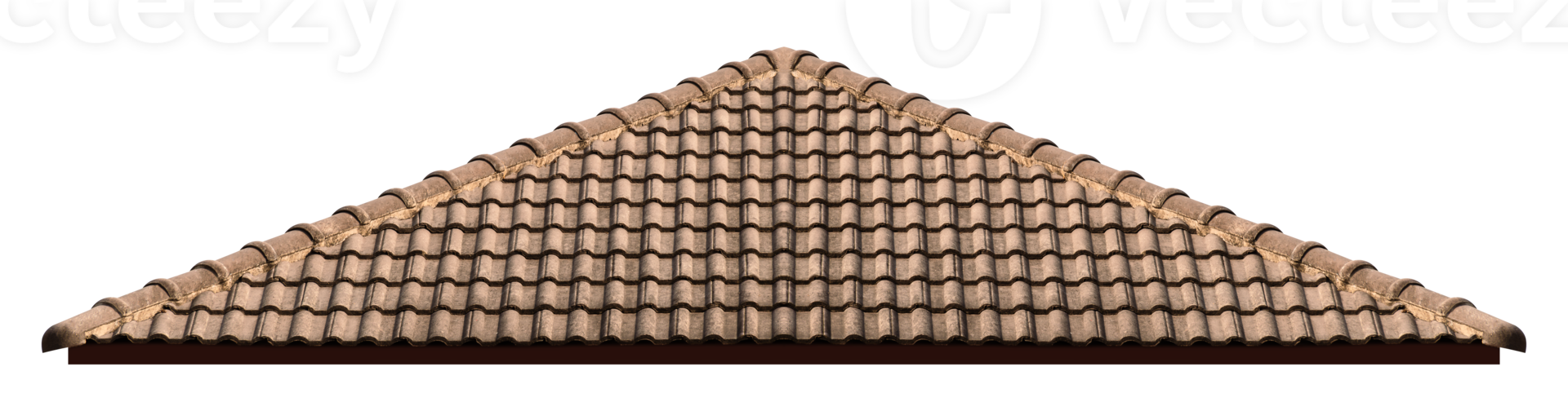 Mockup hip roof brown tile pattern png