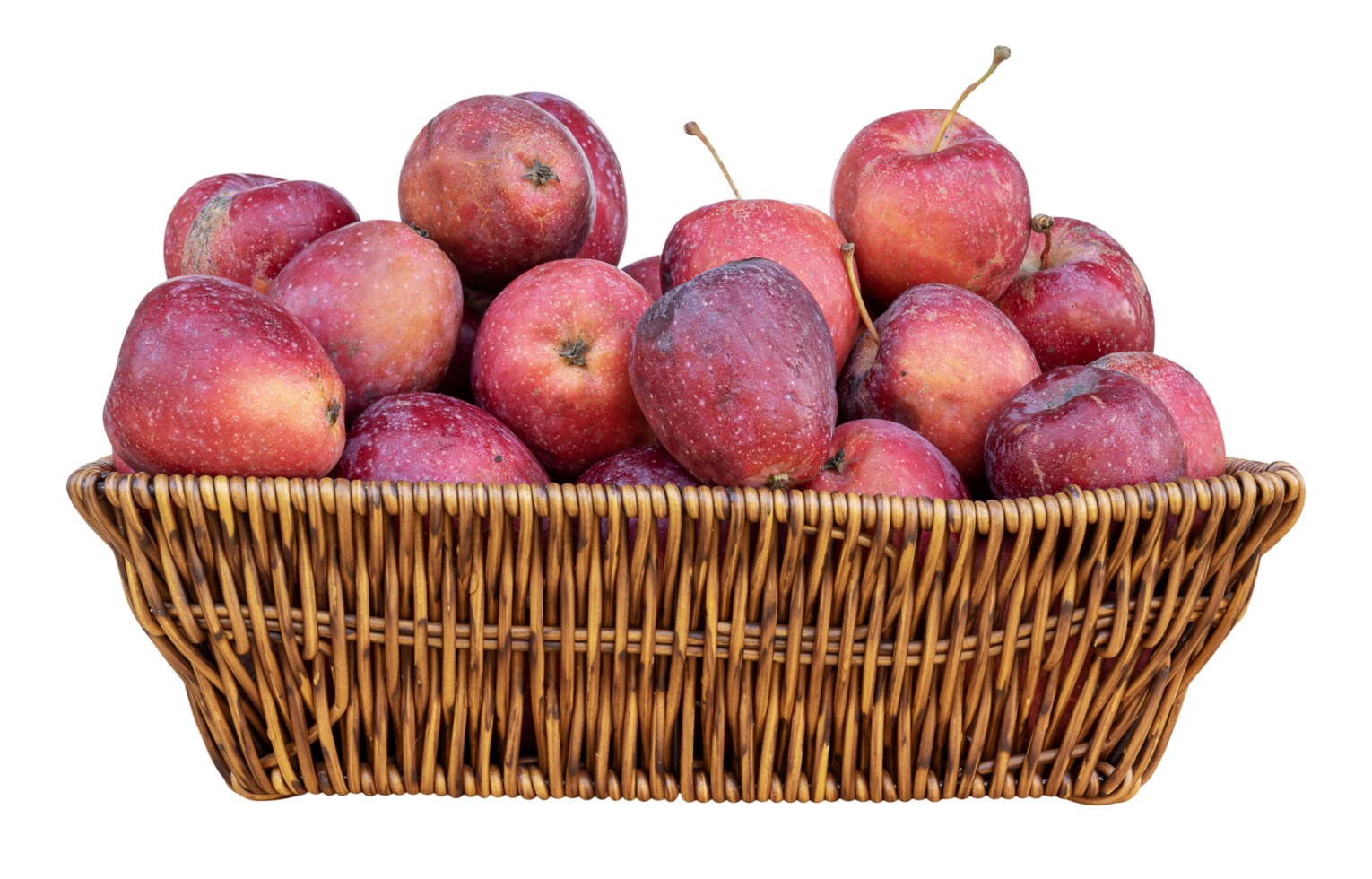 Apple in rattan basket png