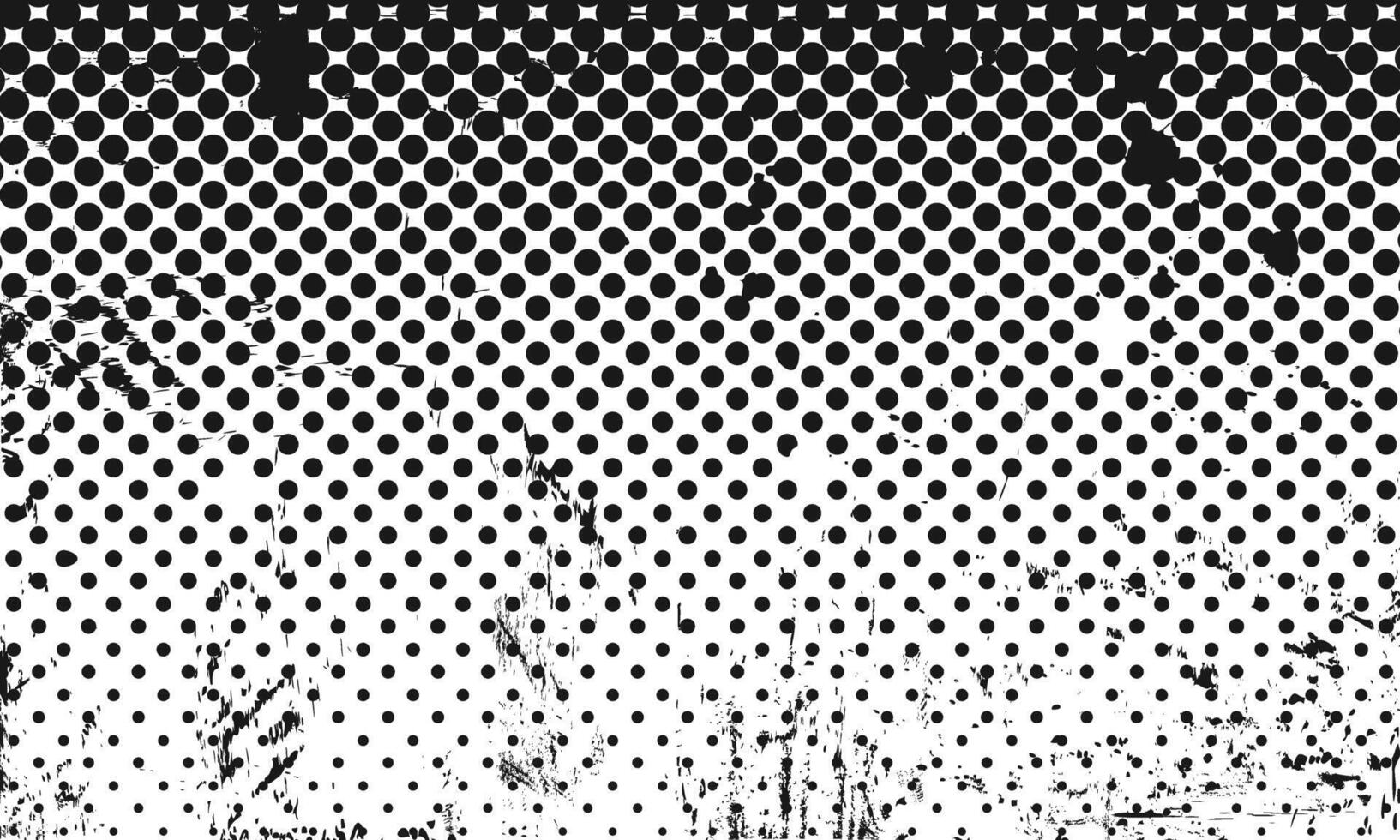 Rough Grunge Gritty Halftone Pattern Dots with Transparent Background Distressed Spilled Ink Overlay Design vector