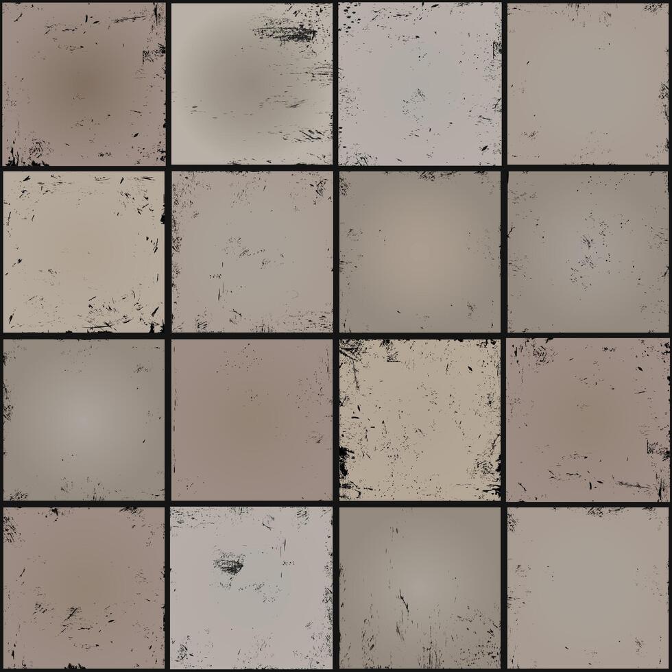Seamless Tiling Dirty Gritty Old Brown Ceramic Tile Wall Surface Texture vector