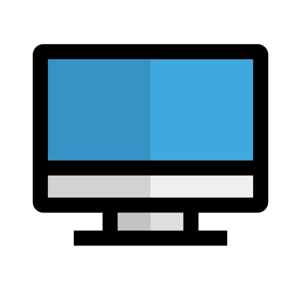 Flat design desktop PC icon. vector