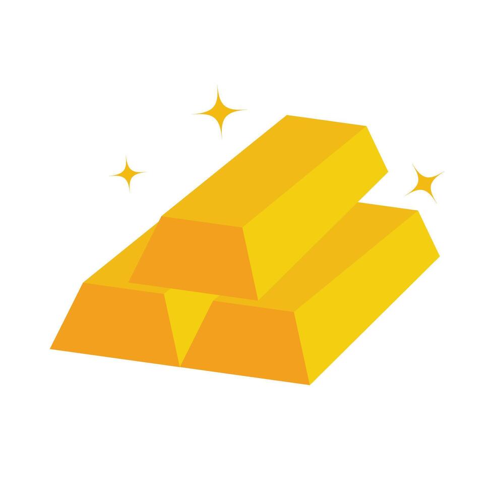 Glitter marks and gold bars. Gold. Bullion. vector