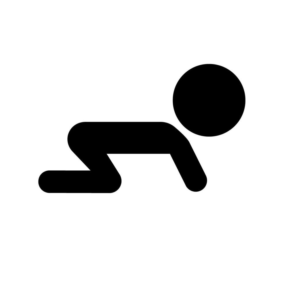 Crawling baby silhouette icon. vector