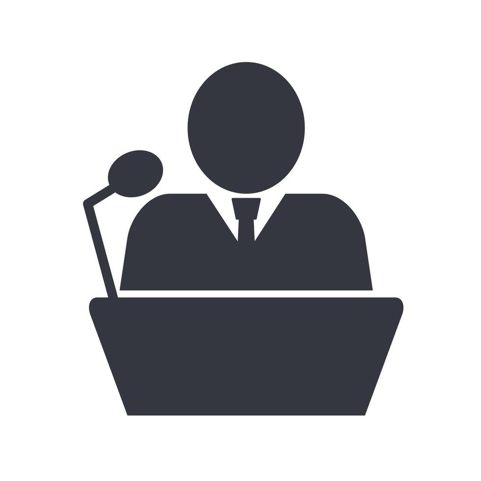 Microphone and presidential speech. Election speech. vector