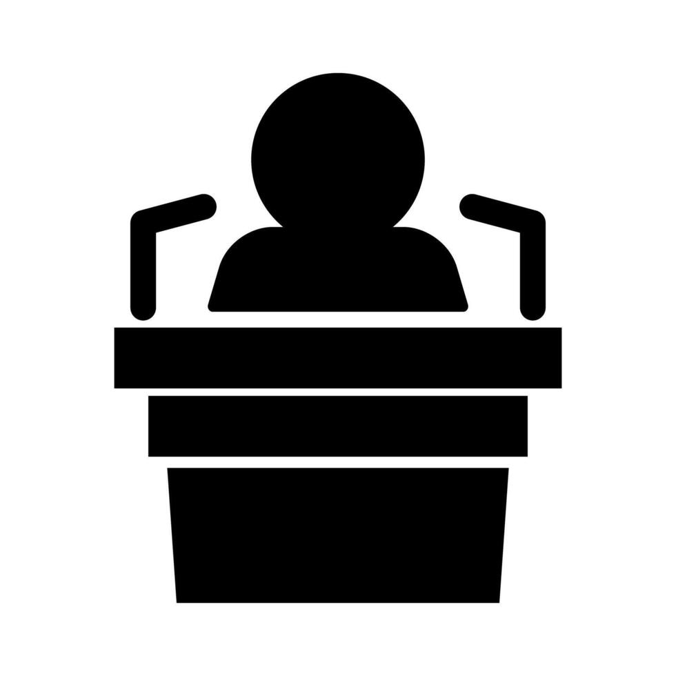 Interview icon for campaign speech and politics. vector