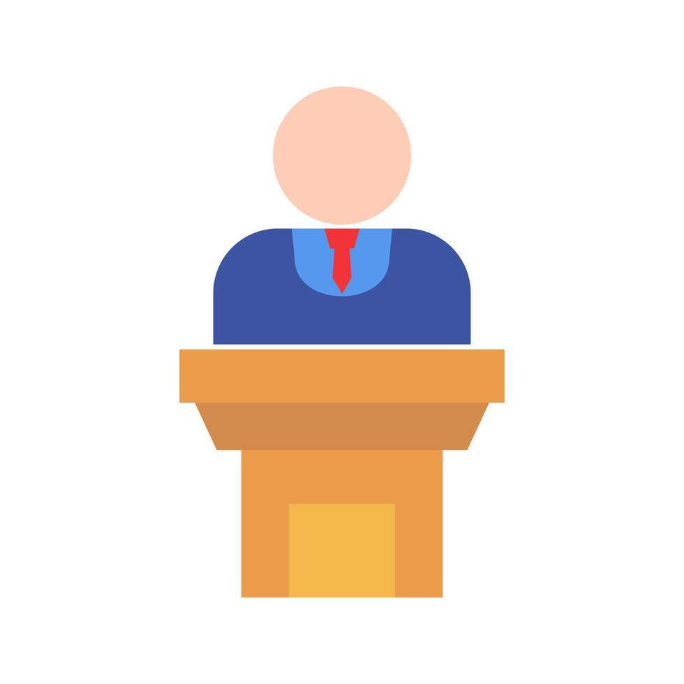 The President giving a speech. Modern speech icon. vector