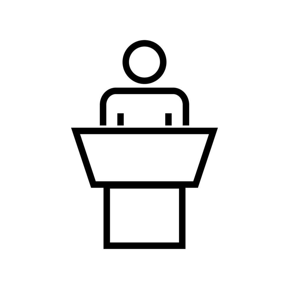 A person giving a speech. Speech. vector
