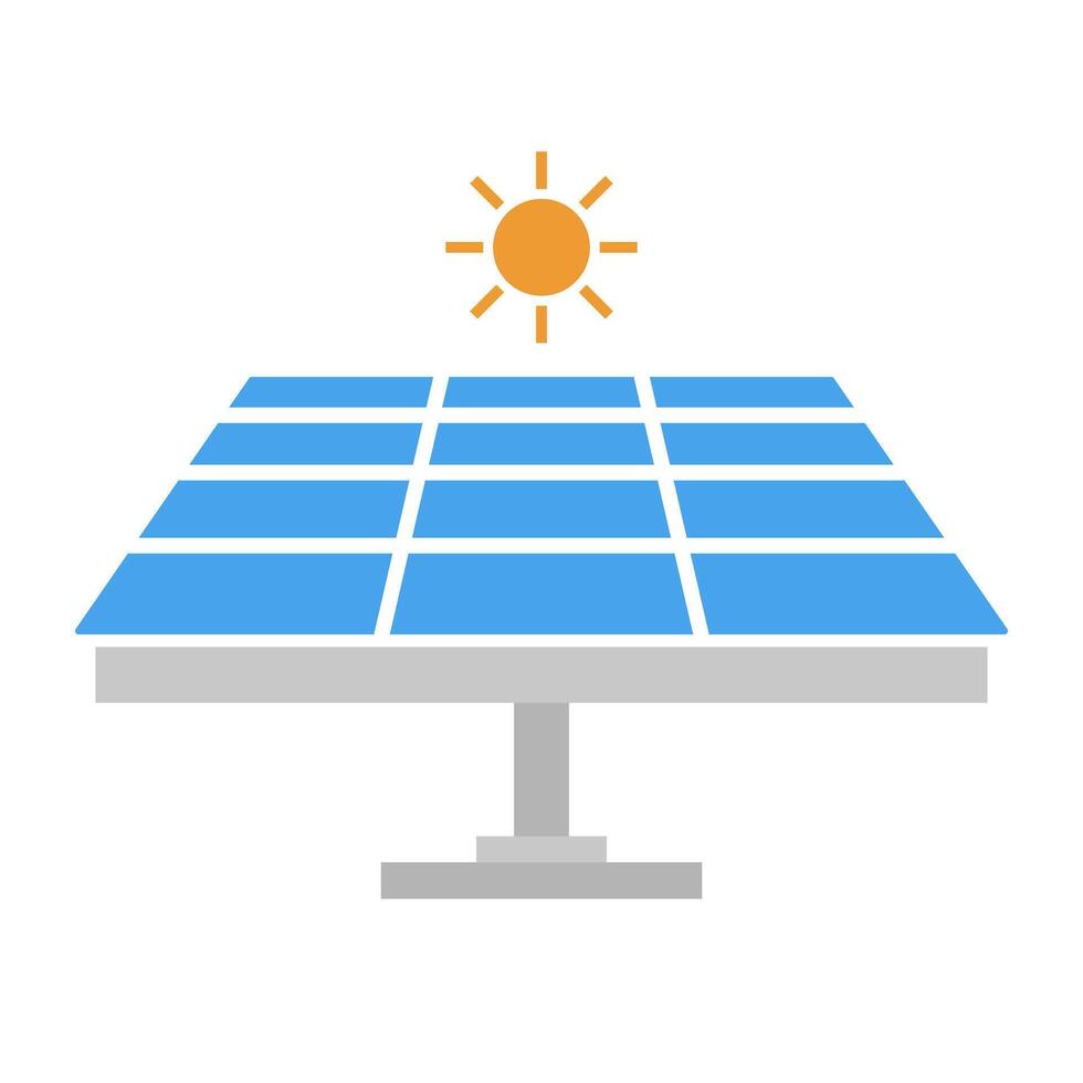 Solar power generation. Solar panel. vector