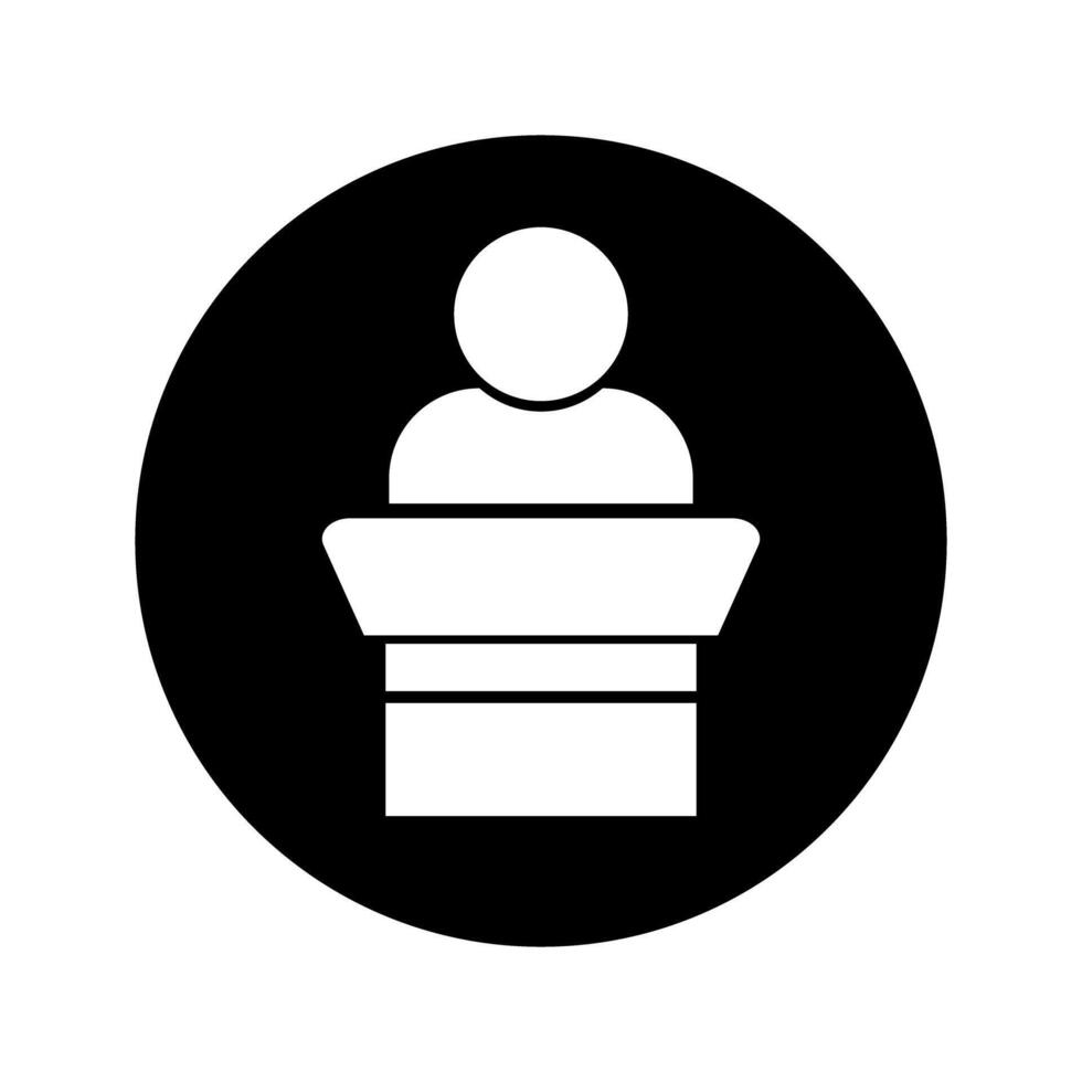Icon of a person giving a circular presentation. Election speech. vector