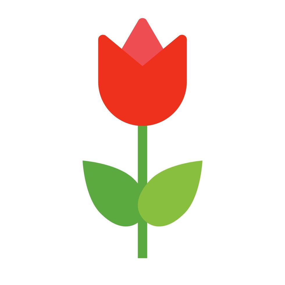 Beautiful red tulip icon. vector