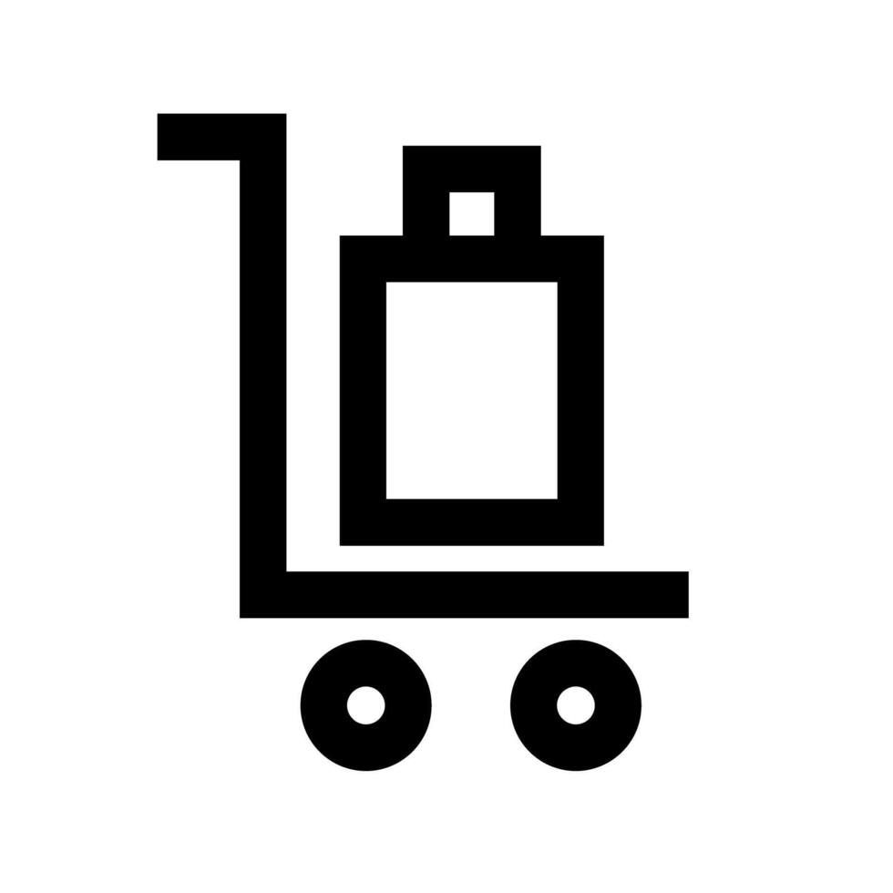 Trolley with luggage icon. vector