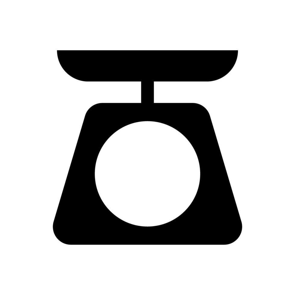 Kitchen scale silhouette icon. vector