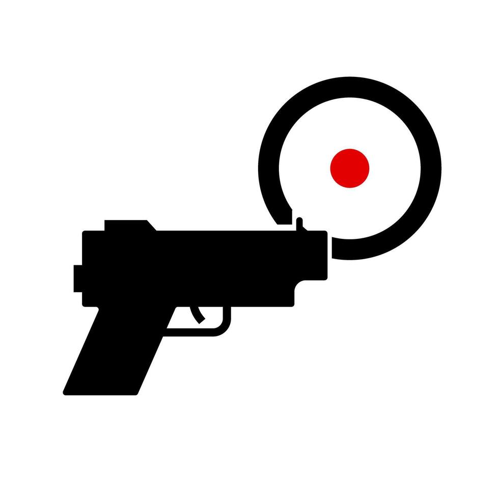 Gun icon and target icon. vector