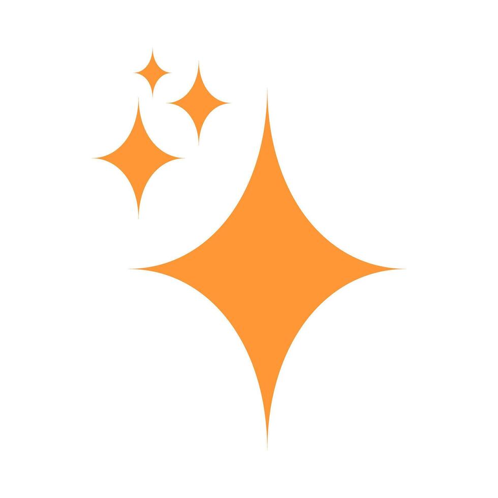 Orange glitter effect icon. Shiny. Sparkle. vector