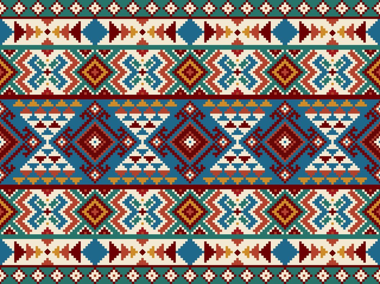 nativo americano ornamento ,étnico patrón, resumen navajo sin costura para fondo, fondo de pantalla, ilustración, textil, tela, ropa , batik, alfombra, bordado. vector