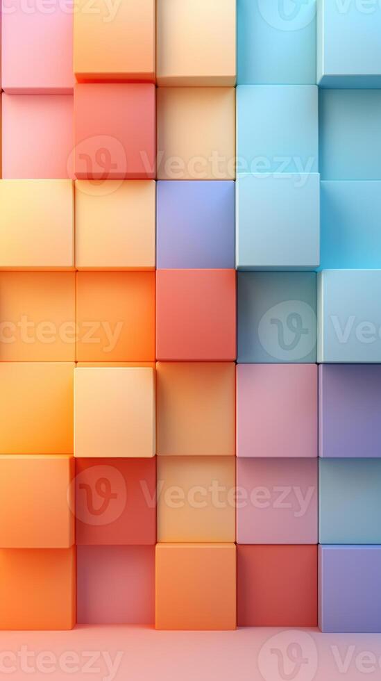 colorful 3d cubes squares wallpaper, ai photo