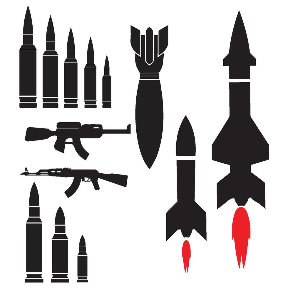 missile and rocket icon illustration vector