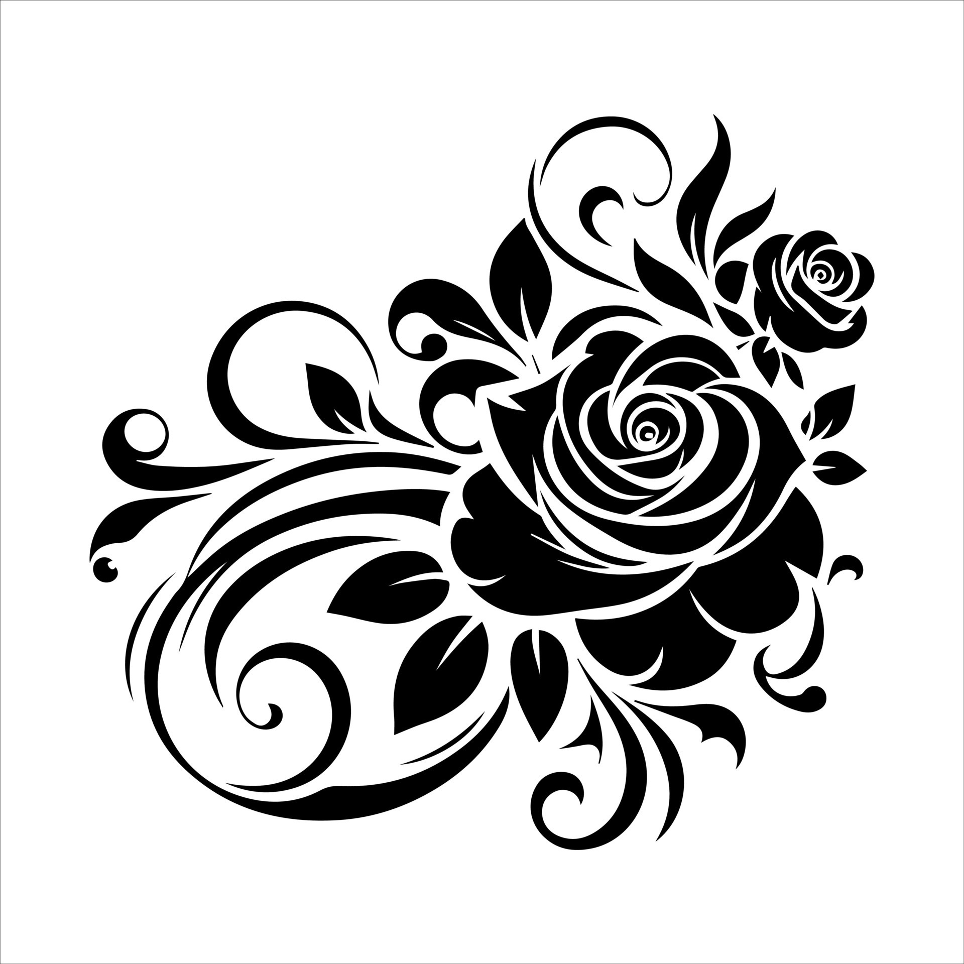 Rose Bouquet Silhouette 45365112 Vector Art at Vecteezy