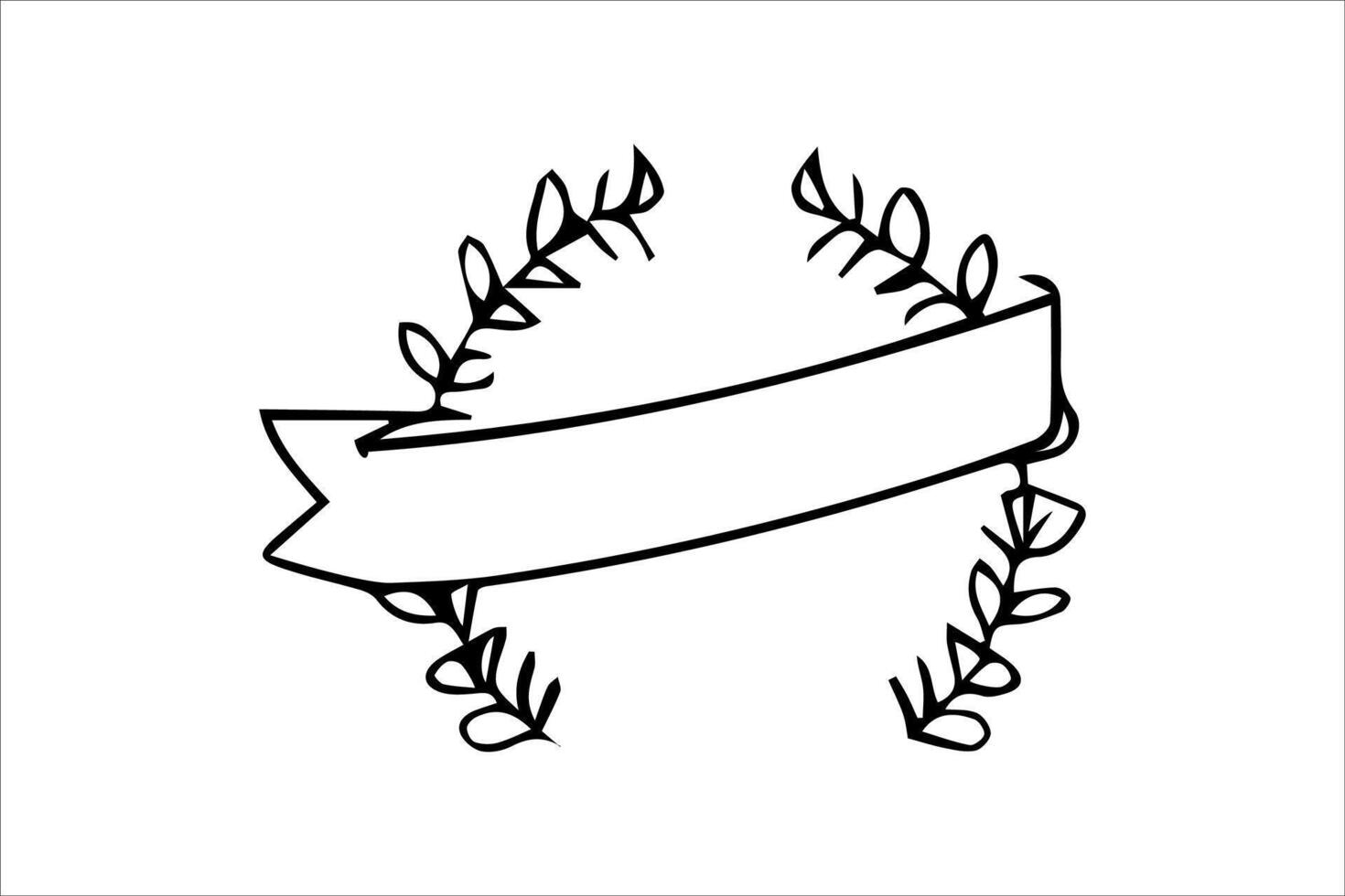 Blank Ribbon Hand-drawn vector