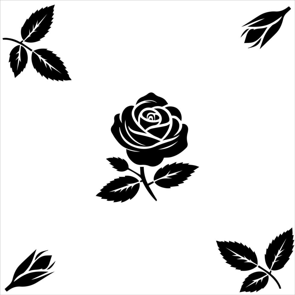 Rosebud Silhouette Logo vector