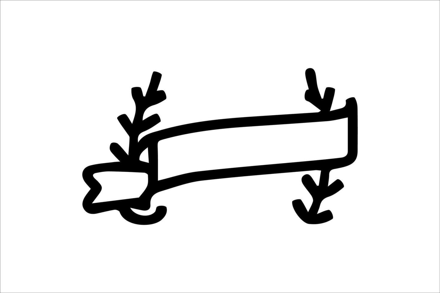 Ribbon Logo Blank Outline vector