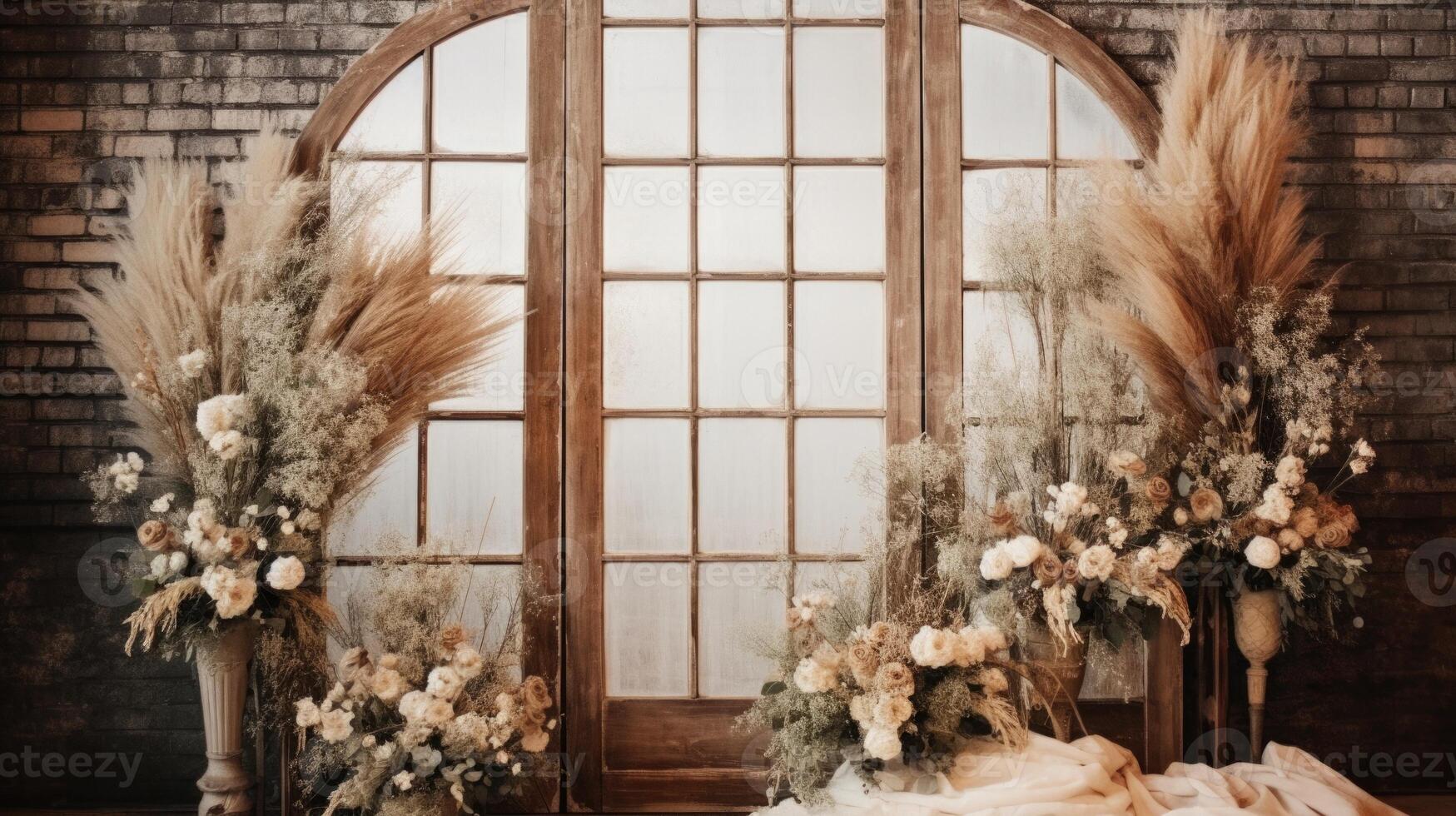 shabby chic cottage wedding room, ai photo