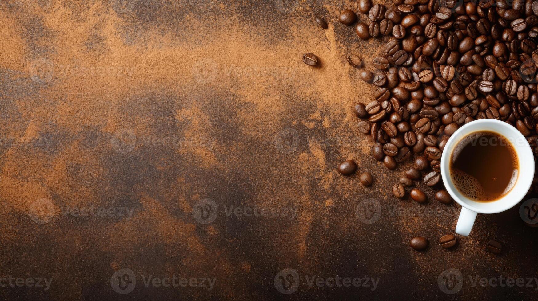 coffee beans caffeine brown texture, ai photo