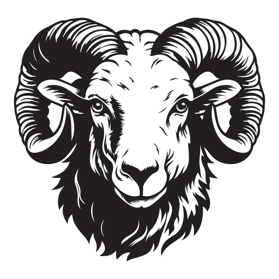Raging Ram Intense Angry Sheep Icon for Fashion vector