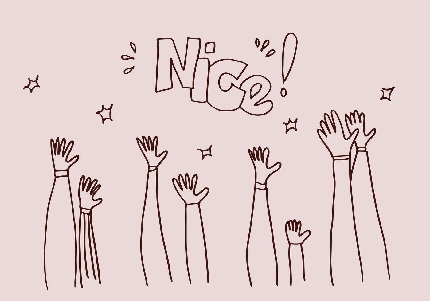 Applause hand draw on white background with nice text. vector