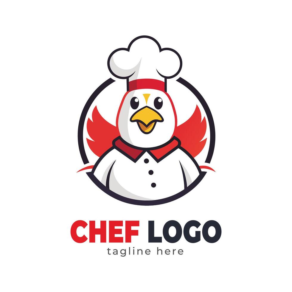 Detailed chef logo template vector