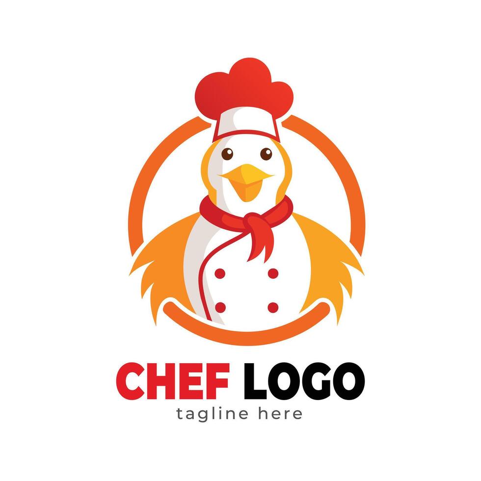 Detailed chef logo template vector