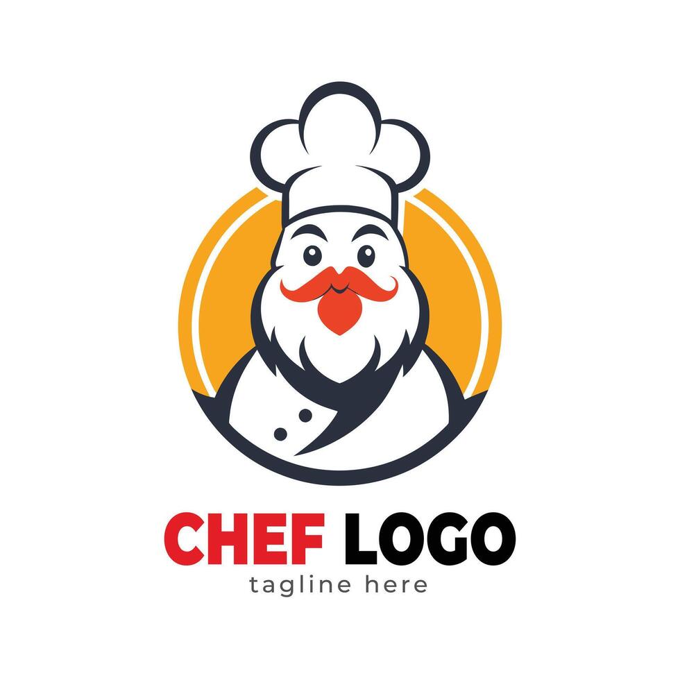 Detailed chef logo template vector