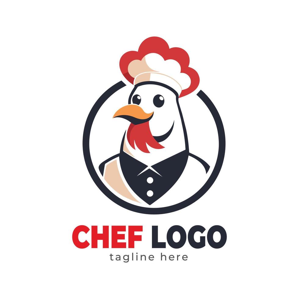 Detailed chef logo template vector