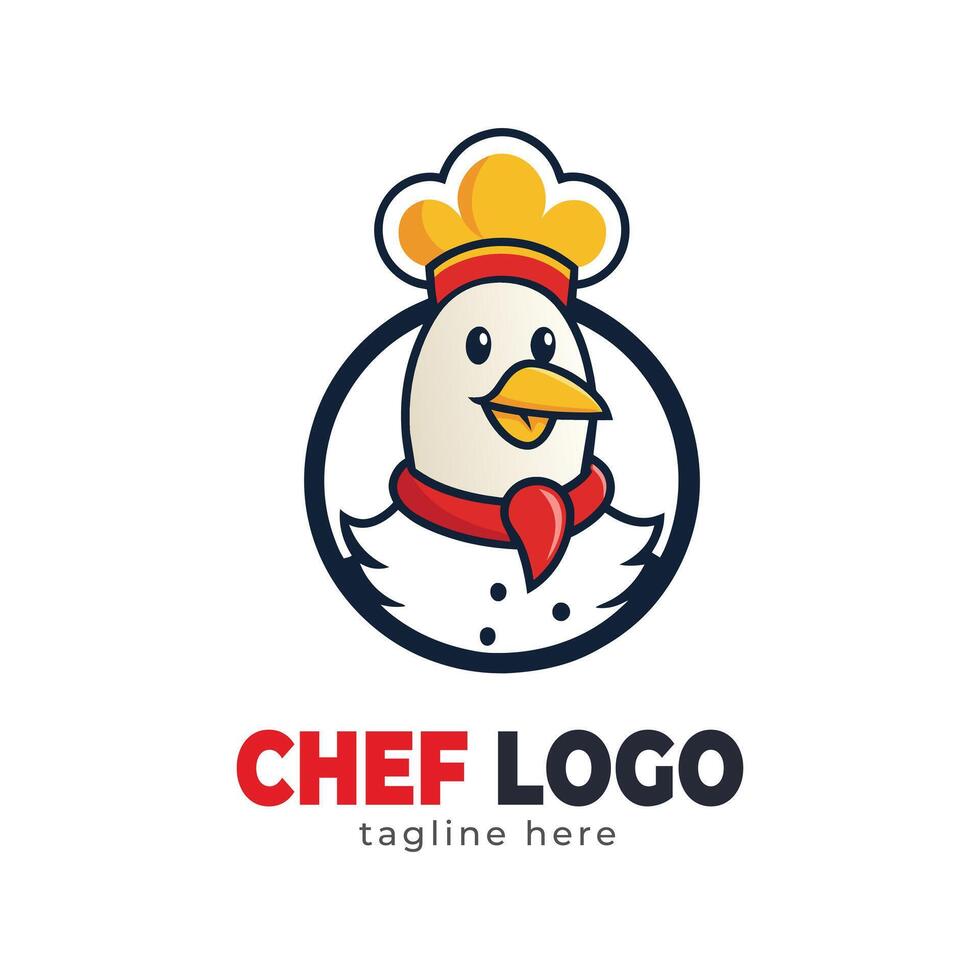 Detailed chef logo template vector