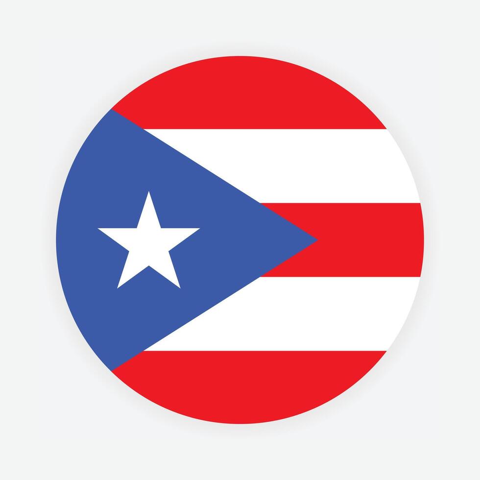 National flag of Puerto Rico. Puerto Rico Flag. Puerto Rico Round flag. vector