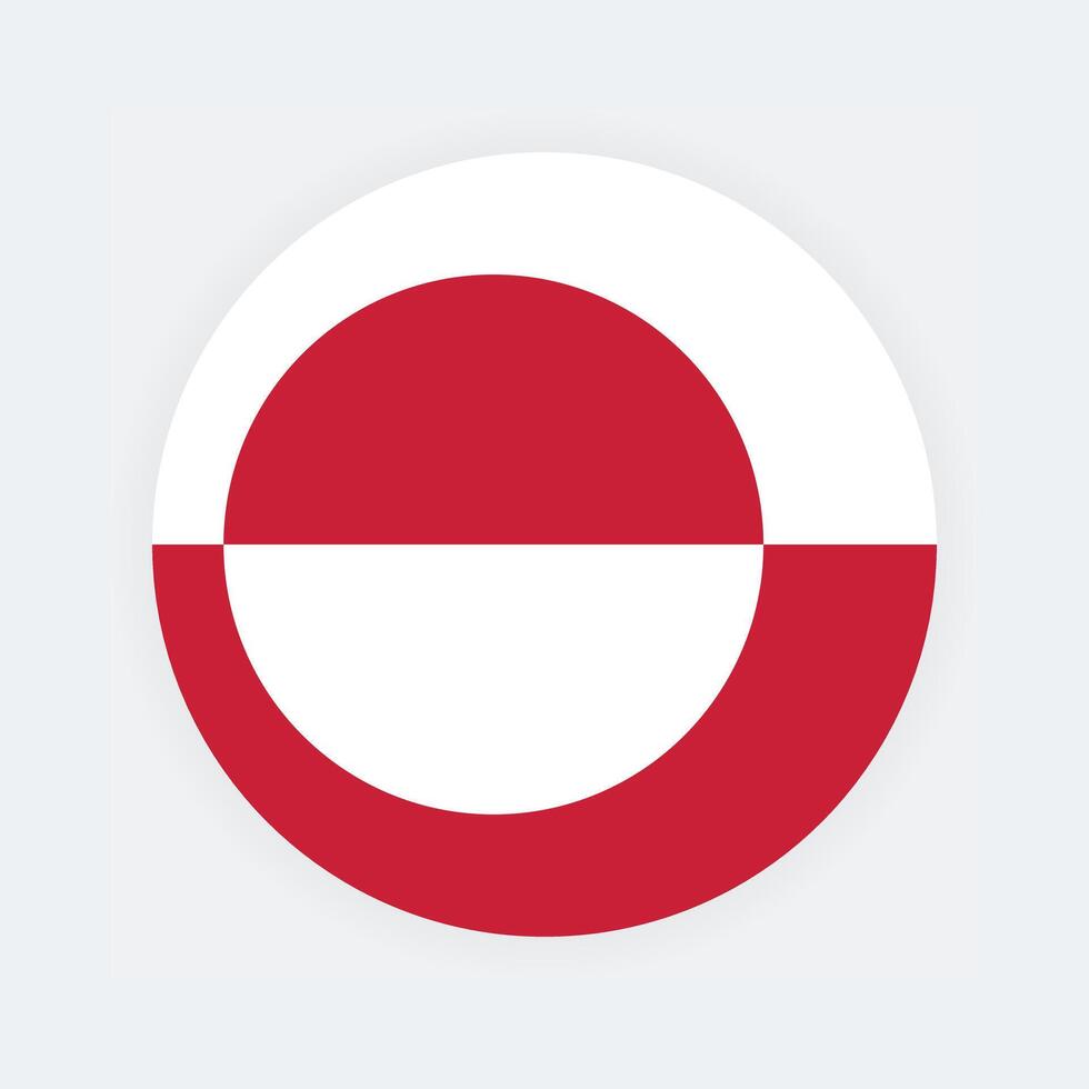 National flag of Greenland. Greenland Flag. Greenland Round flag. vector