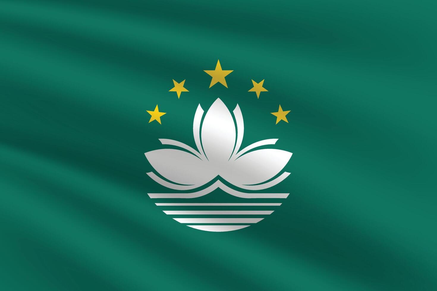 National Flag of Macau. Macau Flag. Waving Macau flag. vector