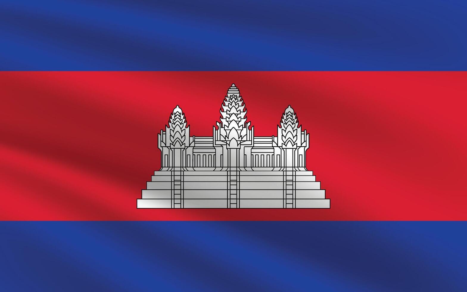 National Flag of Cambodia. Cambodia Flag. Waving Cambodia flag. vector
