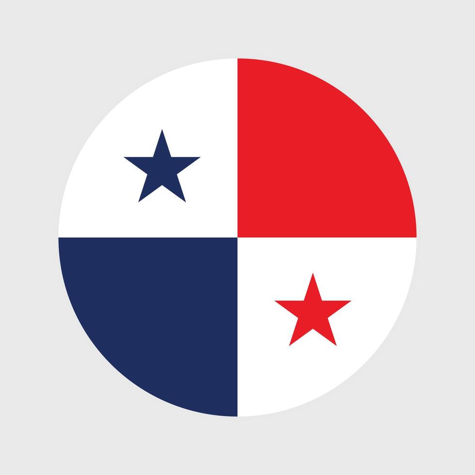 National flag of Panama. Panama Flag. Panama Round flag. vector