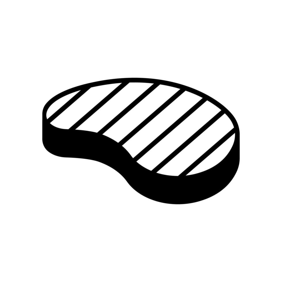 Grilled steak ison isolated on white background. vector