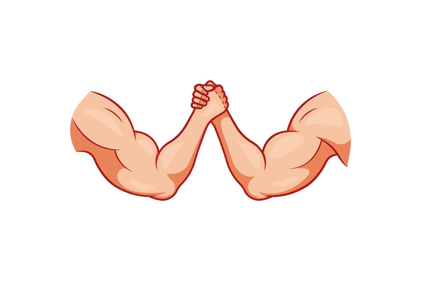 Arm wrestling fighting isolated on white background vector