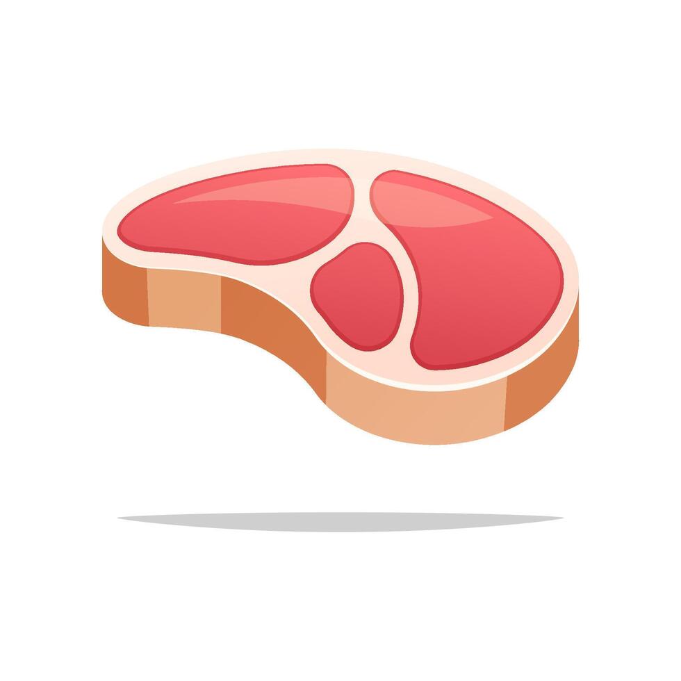 Steak meat isolated on white background. vector