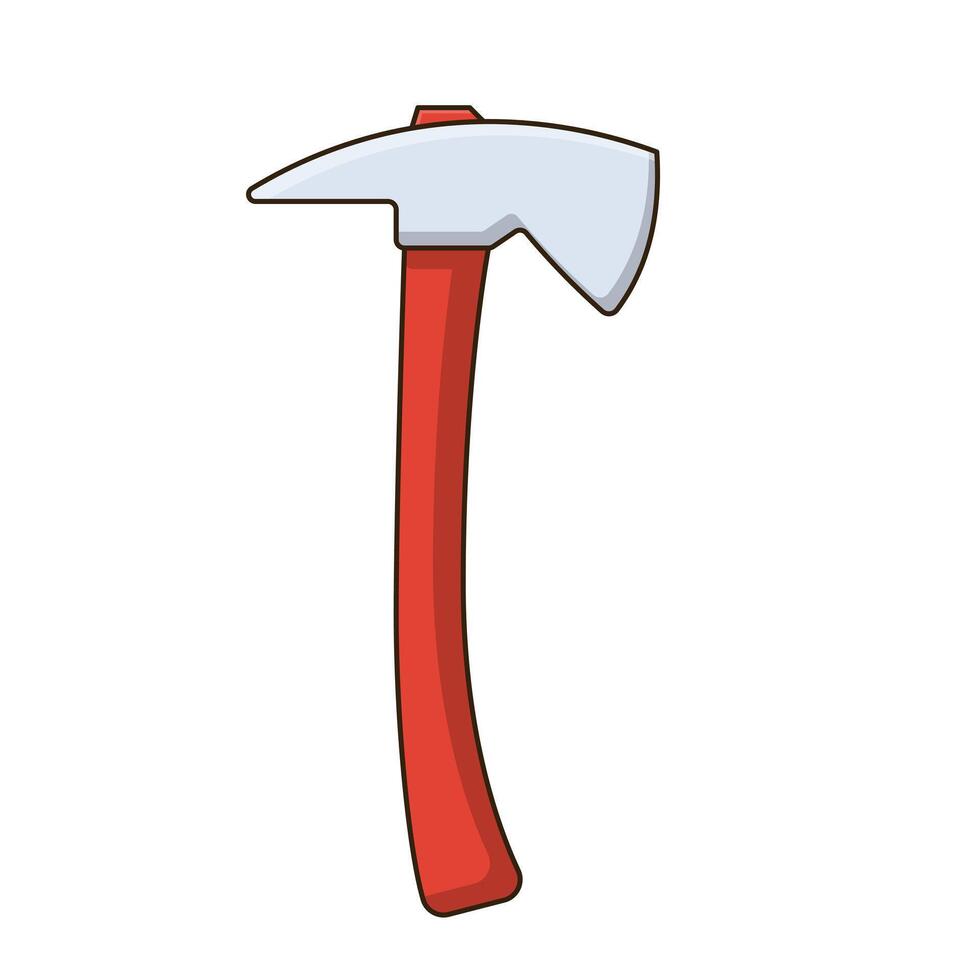 Illustration of fireman axe graphic cute cartoon style isolated white background vector