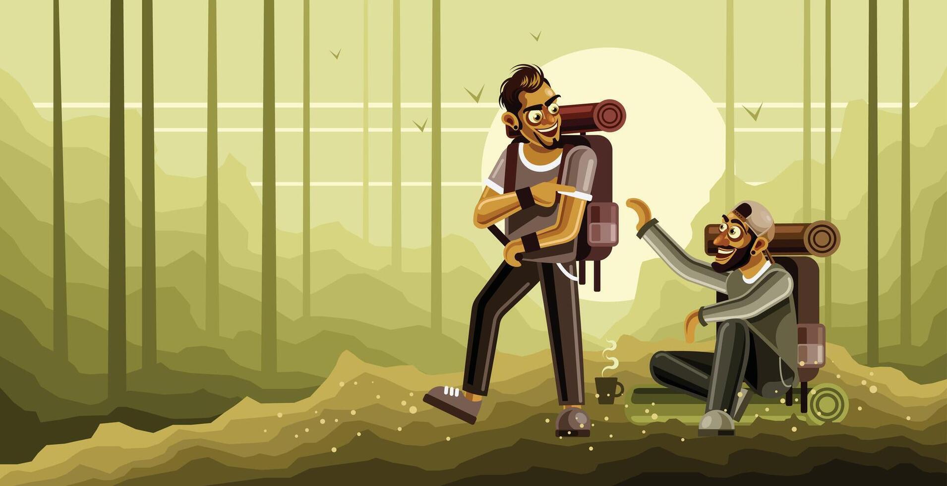 Camping Together Graphics Illustration vector
