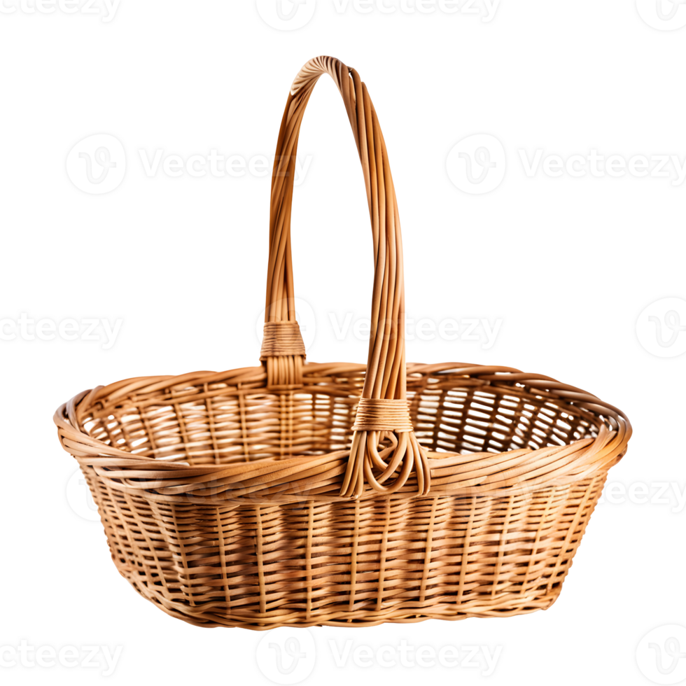 Wicker Basket Isolated on Transparent Background png