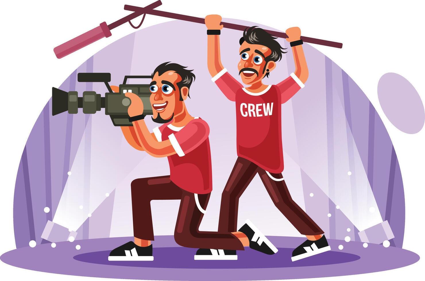 Cameraman and Sound Engineer vector