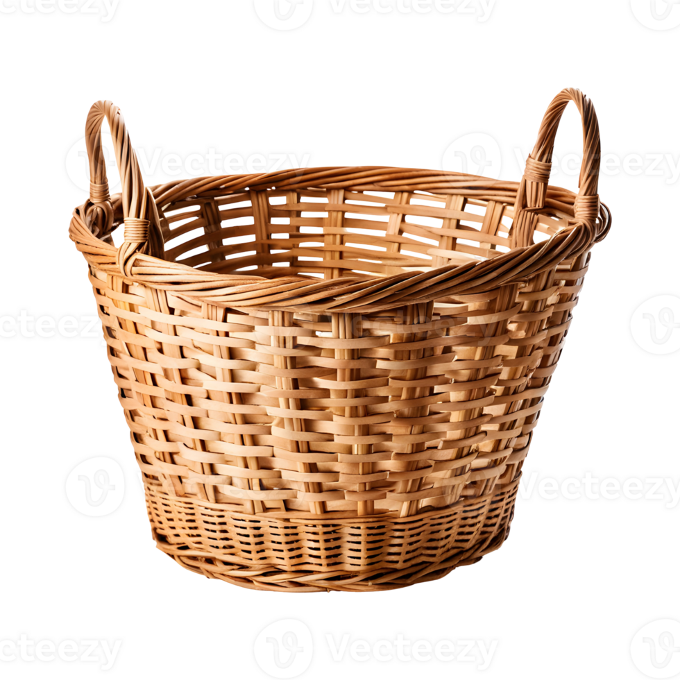 Wicker Basket Isolated on Transparent Background png