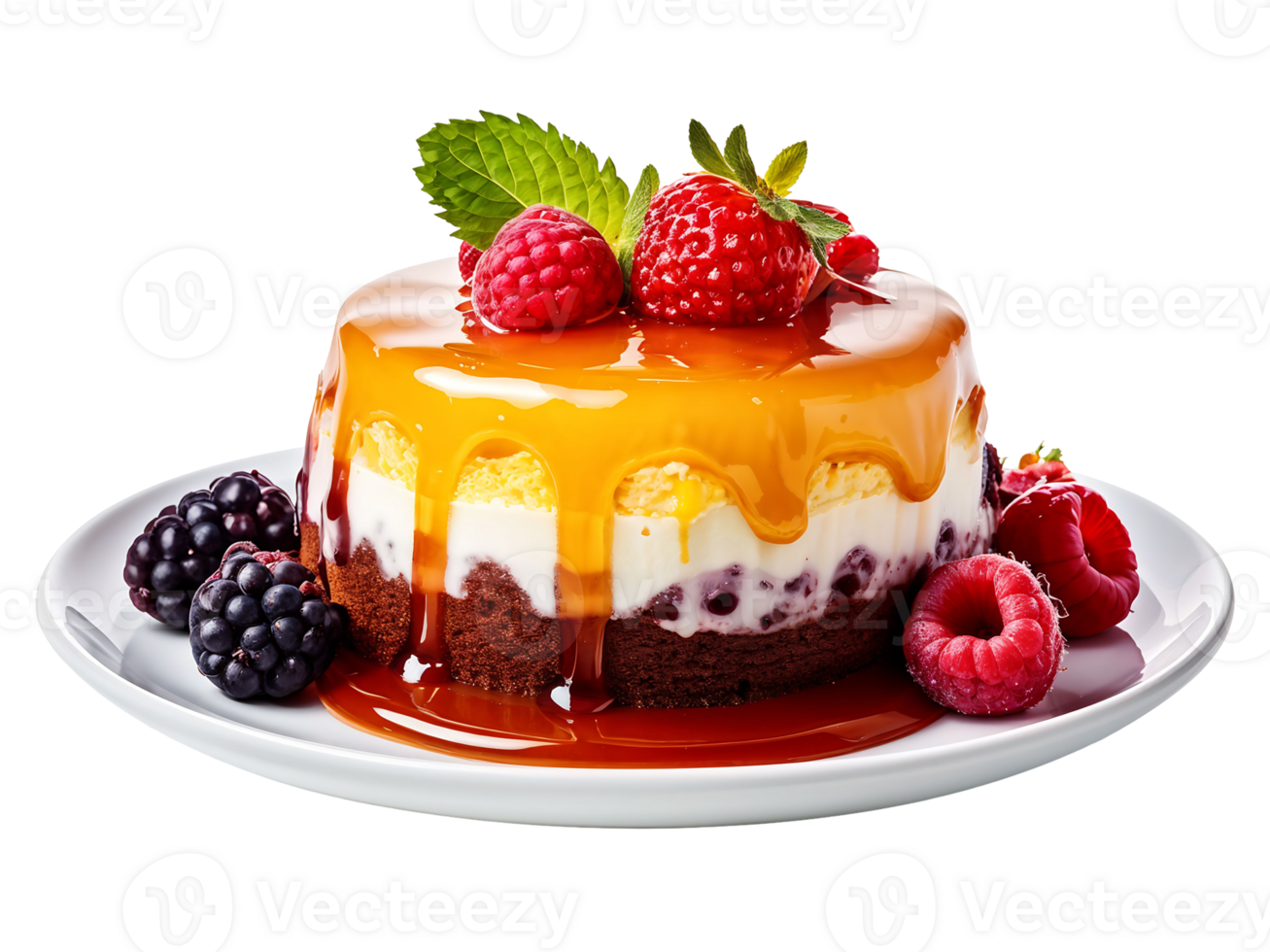 fresco frutta torta di formaggio isolato su trasparente sfondo png